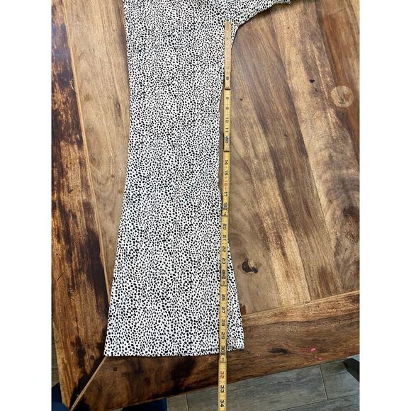 Lucy Paris White Black Animal Printed Belted Wide Leg Pants Size XS - Picture 2 of 4